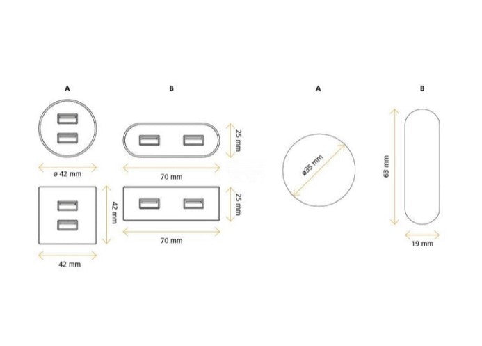 ASA 06029Z00004 Nabíjecí HUB vestavný VERSAPICK, 2xUSB 5V (typ A+C), ⌀42mm, kulatý, kov, bílá RAL9003 ASA 06029Z00004 Nabíjecí HUB vestavný VERSAPICK, 2xUSB 5V (typ A+C), ⌀42mm, kulatý, kov, bílá RAL9003
